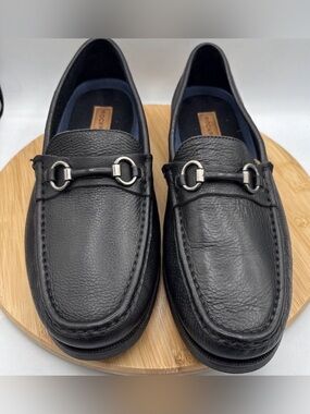 Rockport Mens Preston Bit Loafer 12W Black Leather Slip On Business Dress Shoes